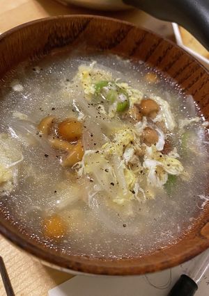 ゼンブヌードル　ソイミート　茹で汁スープ-レシピのメイン写真