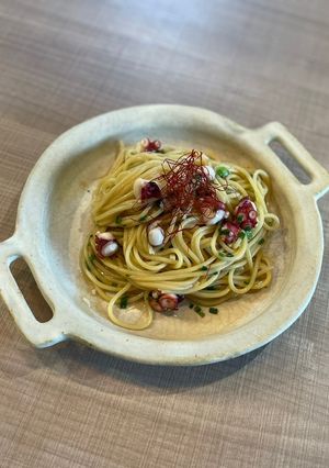 【ワンパン】タコのねぎだくペペロンチーノ-レシピのメイン写真