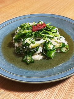 豆苗とオクラのさっぱりそうめん-レシピのメイン写真