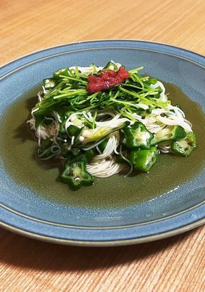 豆苗とオクラのさっぱりそうめん-レシピのメイン写真