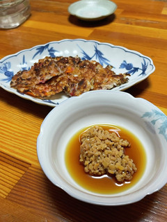 もちもちチヂミ、中華なっとうダレ-レシピのメイン写真