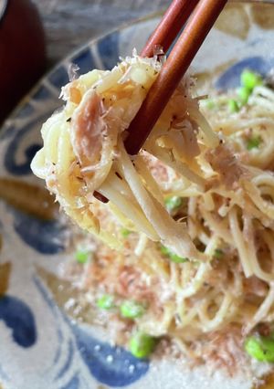 和えるだけ！絶品ハマるツナマヨ和風パスタ-レシピのメイン写真