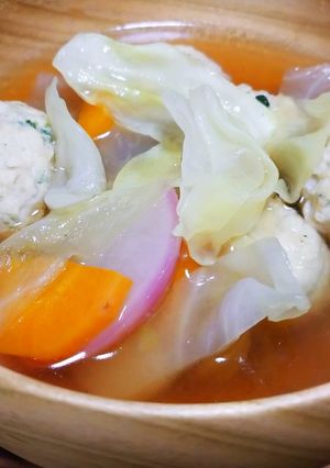 15分！冷凍鶏だんごで生姜野菜煮込み-レシピのメイン写真