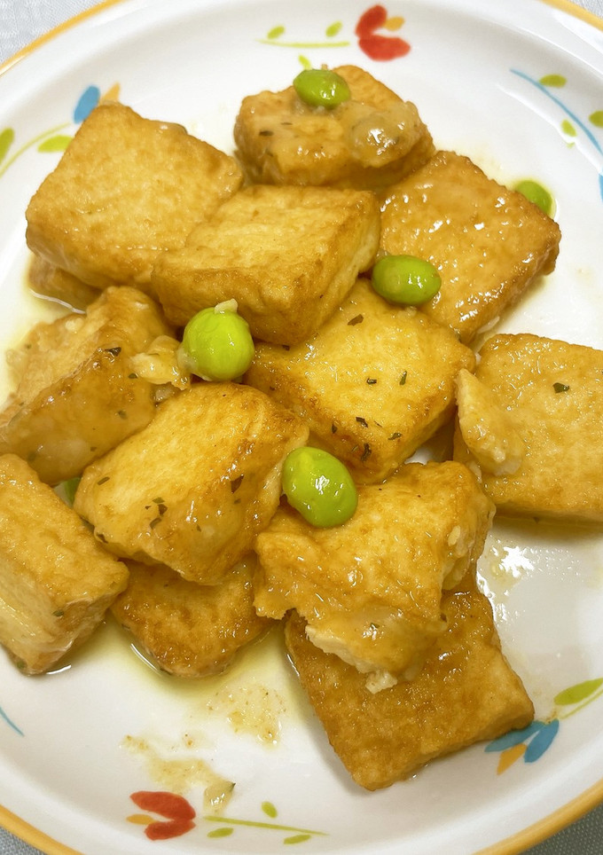 ≪学校給食≫厚揚げのカレーチーズ炒め-レシピのメイン写真