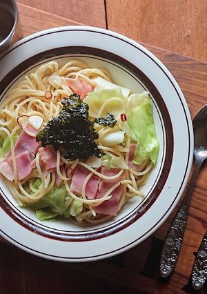 キャベツとベーコンのピリ辛韓国風パスタ-レシピのメイン写真