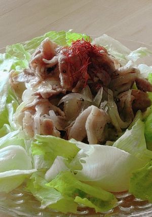 レンジ6分主菜★レタス肉ぶっかけ★メイン-レシピのメイン写真