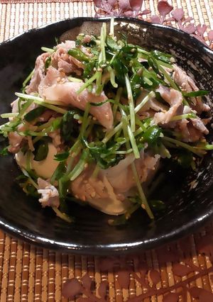ゆで豚豆苗のせ豆腐-レシピのメイン写真