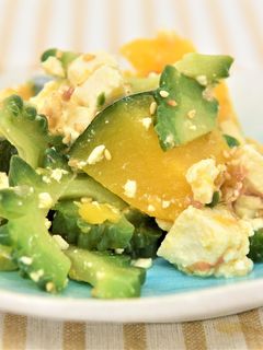 ゴーヤとカボチャの豆腐ゴマ和え-レシピのメイン写真