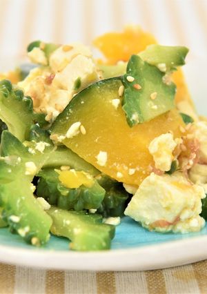 ゴーヤとカボチャの豆腐ゴマ和え-レシピのメイン写真