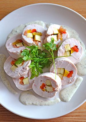 塩ケフィアで作る鶏胸肉の夏野菜ロール-レシピのメイン写真