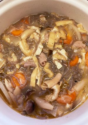 モツ煮に油揚げ-レシピのメイン写真