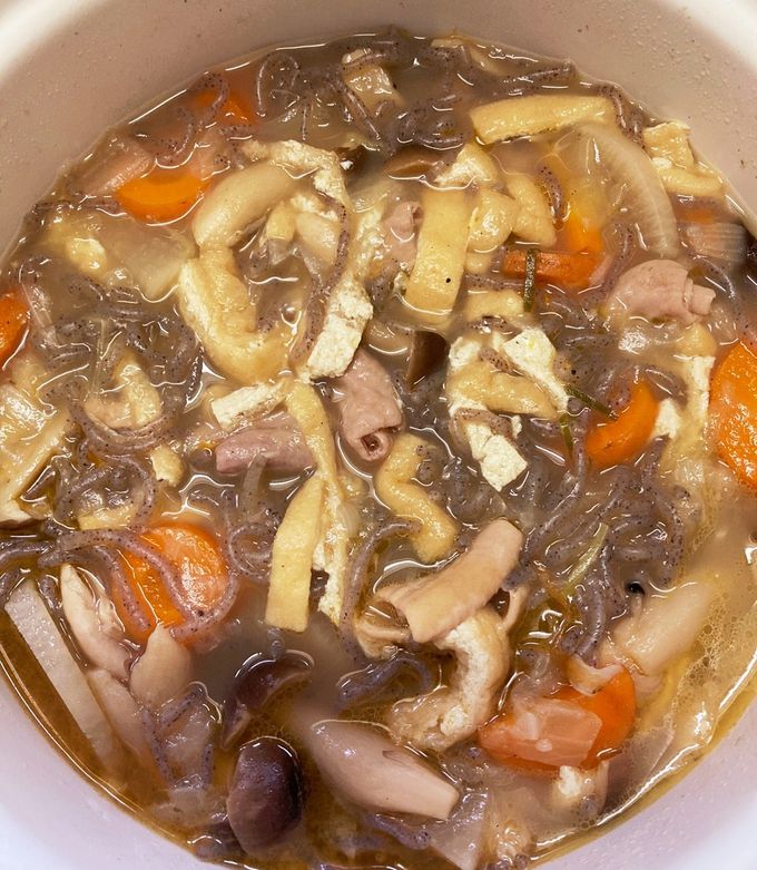 モツ煮に油揚げ-レシピのメイン写真
