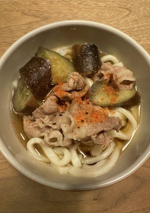 なすと豚肉の麺のつゆ-レシピのメイン写真