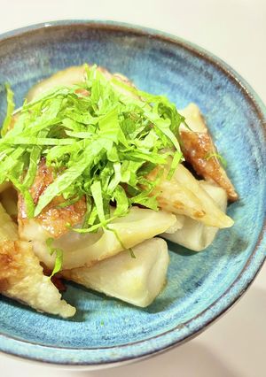 こってりおつまみ。ちくわの味噌バター大葉-レシピのメイン写真