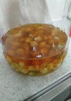 らっきょうの黒酢蜂蜜漬け、簡単酢の物も-レシピのメイン写真