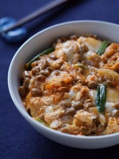 納豆キムチ卵とじ丼-レシピのメイン写真