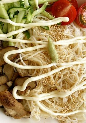 ぶっかけ冷麺風ぽん酢しょう油そうめん -レシピのメイン写真