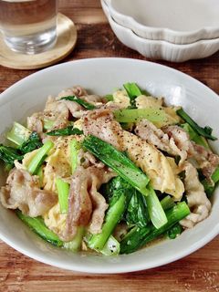 ☆簡単☆豚バラと小松菜の中華たまご炒め-レシピのメイン写真