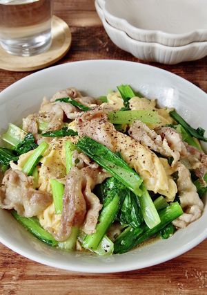 ☆簡単☆豚バラと小松菜の中華たまご炒め-レシピのメイン写真