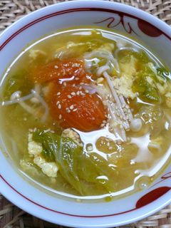 トマトとレタスの中華スープ-レシピのメイン写真