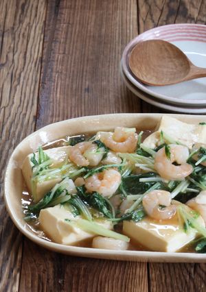 水菜とエビと豆腐の中華あん-レシピのメイン写真