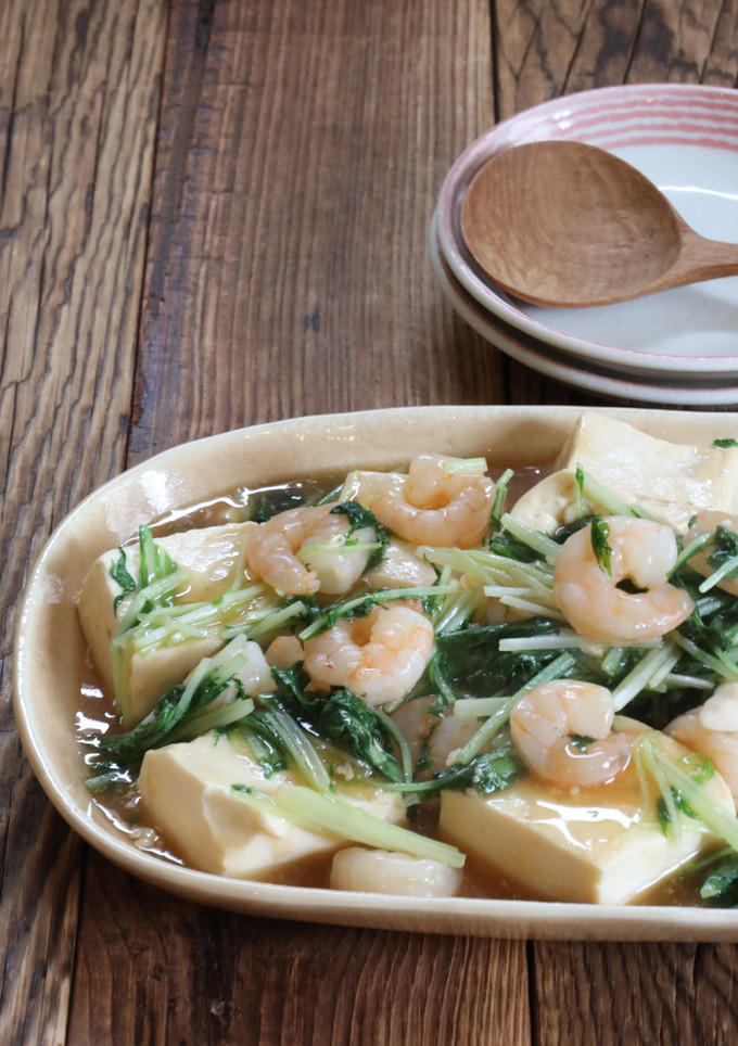 水菜とエビと豆腐の中華あん-レシピのメイン写真