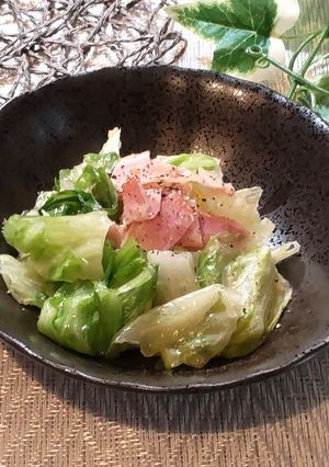 食物繊維たっぷりレタス炒め-レシピのメイン写真