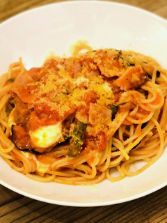 なすべーコンモッツァレラのトマトパスタ-レシピのメイン写真