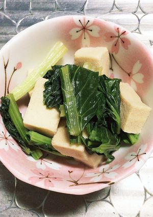 小松菜と高野豆腐のレンジ煮-レシピのメイン写真