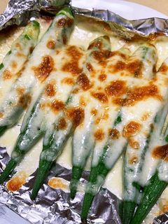 オクラのチーズ焼き-レシピのメイン写真