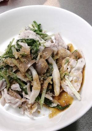 水菜と豚肉の蒸ししゃぶ-レシピのメイン写真