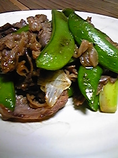 スナップえんどうと牛肉の中華風炒め-レシピのメイン写真