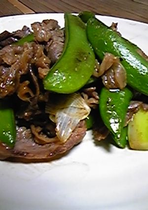 スナップえんどうと牛肉の中華風炒め-レシピのメイン写真