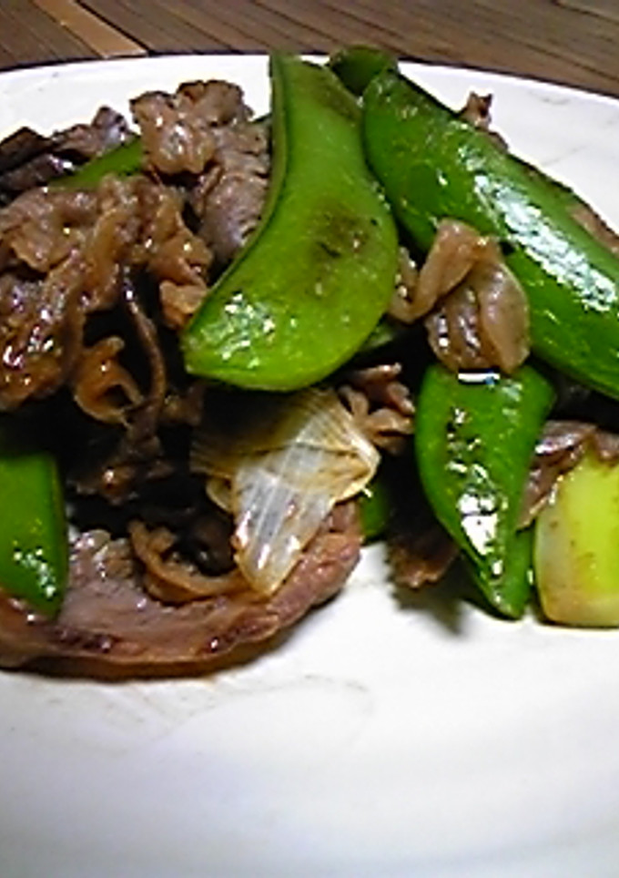 スナップえんどうと牛肉の中華風炒め-レシピのメイン写真