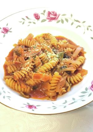 簡単フジッリを使ったパスタランチ-レシピのメイン写真