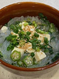 オクラが美味しい春雨スープ-レシピのメイン写真