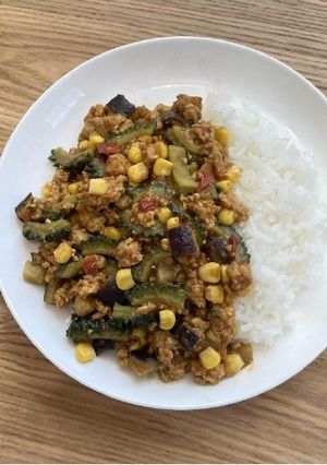 レンジで夏野菜キーマドライカレー-レシピのメイン写真