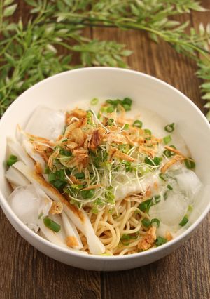 糖質オフ!汁なしとろろパスタ 和えるだけ-レシピのメイン写真