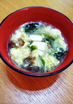ふんわり卵のなめこと春雨の満腹スープ-レシピのメイン写真