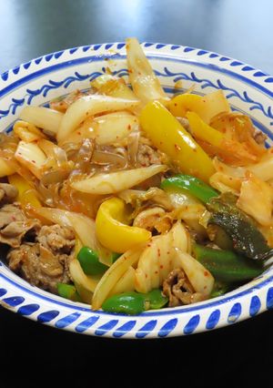 豚キムチとたっぷり野菜のピり辛太春雨炒め-レシピのメイン写真