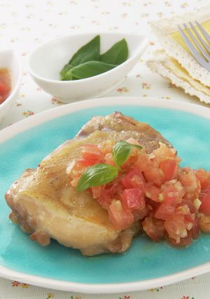 グリルチキン　トマトとセロリのソース-レシピのメイン写真
