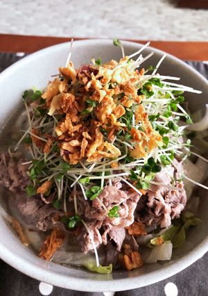 素麺で☆牛肉のフォー風麺-レシピのメイン写真