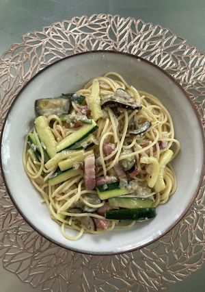 激ウマ★ナスとズッキーニのクリームパスタ-レシピのメイン写真