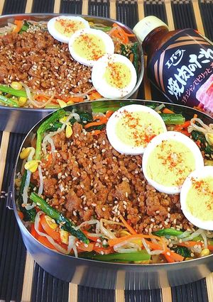 【お弁当レシピ】めちゃウマ！ビビンバ弁当-レシピのメイン写真