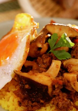 しいたけのキーマカレー【食遺産】-レシピのメイン写真