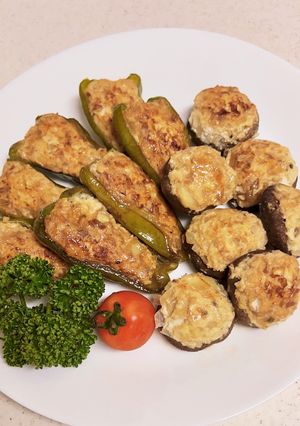 ♡ヘルシー♡ピーマンとしいたけの肉詰め♡-レシピのメイン写真