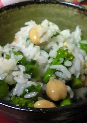 菜の花とお豆の混ぜご飯-レシピのメイン写真