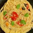 ブッラータがとろけるトマトバジルパスタ