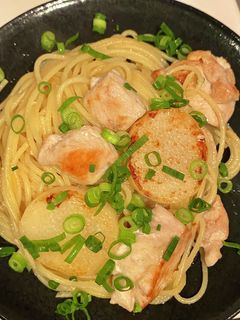 シャキホク!長芋と鶏むね肉の和風パスタ-レシピのメイン写真