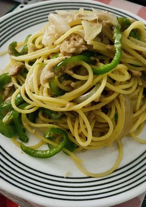 お手軽パスタのツナとピーマンの和風パスタ-レシピのメイン写真